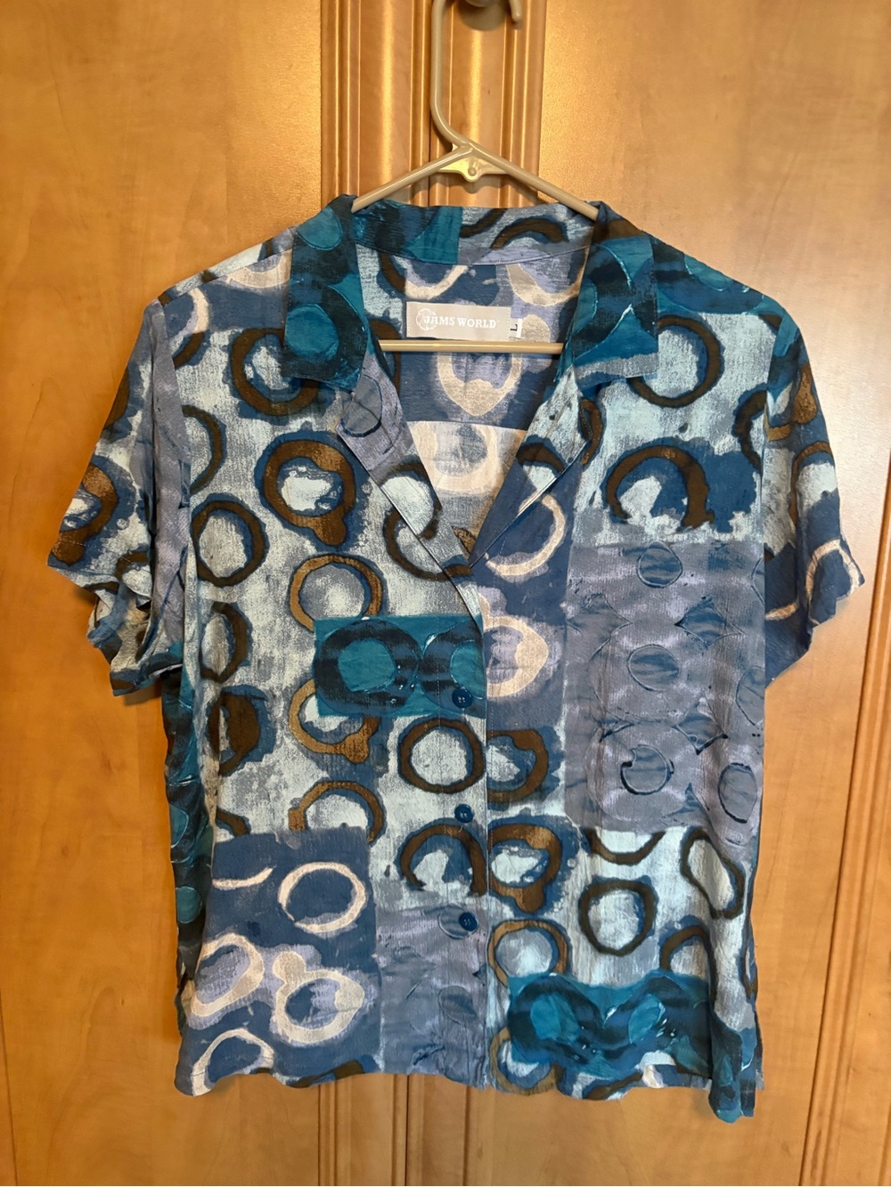 Jams World Short-Sleeve Button-Up Shirt - Blue